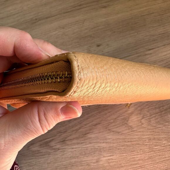 Olivia + Joy New York Large Zip Around Wallet Champagne Pebbled Faux Leather - Picture 10 of 12